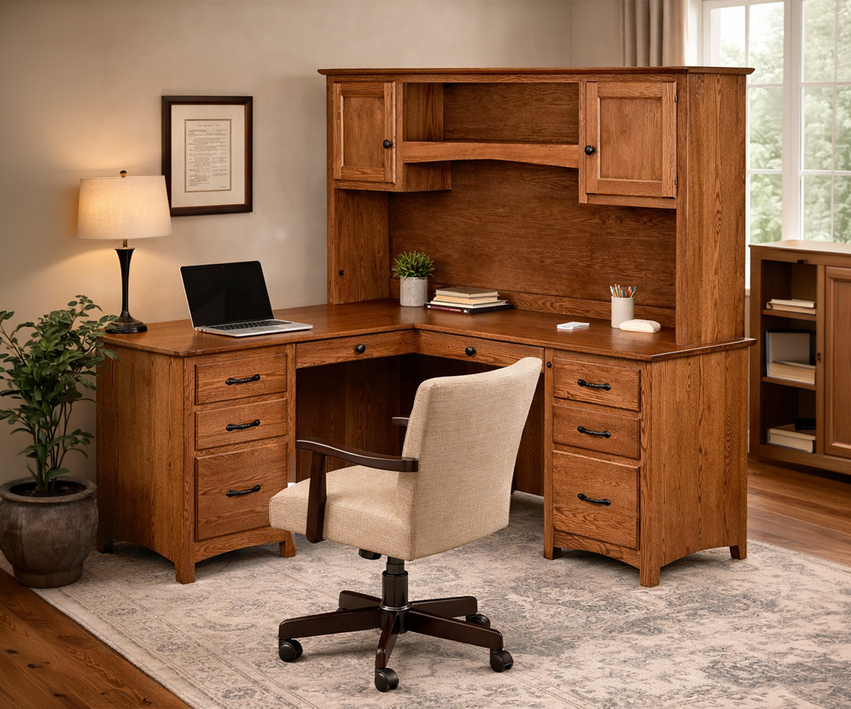 Linwood L-corner desk at Home Acres Fine Furniture