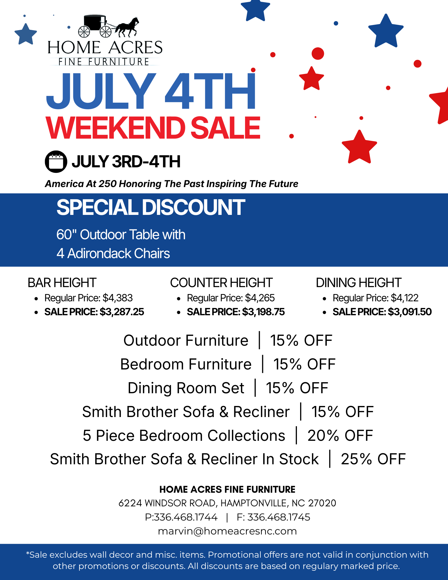 July 4th Sale - Home Acres Fine Furniture